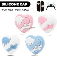 4pcs Cute Silicone Thumb Grips Joystick Caps for Switch 2 2025 JoyCons Controller Analog Stick Covers For XBOX PS5 Switch OLED