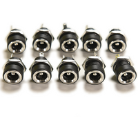 (SMTGDP11)10PCS DC Power Supply Jack Socket Female Panel Mount Connector 2-Pin 5.5 X 2.1mm Plug Adapter 2 Terminal Types 3A 12v