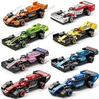 NEW DIY Four Grid Formula Racers Racing Car Pull Back Speed Vehicle Building Blocks Kit Boys Bricks Movie Model Toy City Ideas
