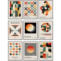 Bauhaus Minimalist Canvas Wall Art Print Poster Vintage Abstract Decorative Painting Modern Home Living Room Decor Gift Unframed