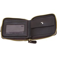 Retro Men's Short Wallet PU Leather Zipper Trifold Wallet with Buckle Multi Function Card Holder Purse for Men