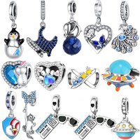 Silver 925 Movie Ticket Pendant Charms Beads Fit Original Bracelets Bag Keychain Charms Beads Pendant Diy Women Jewelry Gift