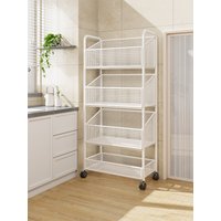 Kitchen Multi-Layer Vegetable Fruit Storage Basket Mobile Home Use Vegetable Basket Snack Cart Standing Metal Storage Rack