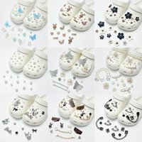 3D Shoe Charms Pack Hole Shoes Bags Decoration Detachable DIY Figurines PVC Flower Bow Design For Sneakers with Holes Buckle