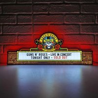 Guns Roses Pinball Topper Led Lightbox Rock Your Game LED Sign for Garage Business Decor Kid Nightlight 3D Print Desktop Light