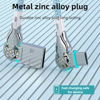 180° Rotatable Elbow Fast Charging QC3.0 USB A to Type C Cable Braided Zinc Alloy Data Cord for Gaming USB Fast Charging Cable