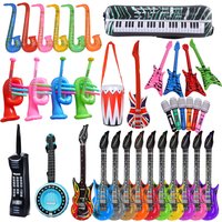 Inflatable Rock Star Toy Balloons 80s 90s Party Decorations Party Props Musical Guitar Saxophone Keyboard Piano Balloon Supplies