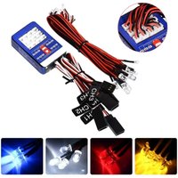 Rc Car Simulation Flash Light 12 LED Lighting Kit Steering Brake For 1/10 Scale Models Yokomo Tamiya TRX HSP HPI Axial Rc4wd