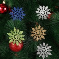 7.5cm High Quality Hanging pendant Bauble DIY Craft Christmas Tree Decor Party Ornaments Festival Decoration Glitter Snowflake