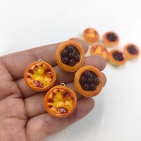 10pcs Cartoon Food Egg Tart Resin Charms for Jewelry Making Kawaii Dessert Bun Pendants Crafts Decor DIY Earring Keychain