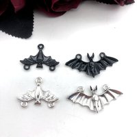 5 Pieces Set Upside Down Bat Two Circle Bat Pendant Women's Earrings Necklace Accessories Jewelry Handmade DIY Accessories