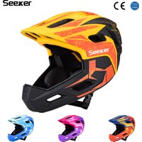 SEEKER children's bicycle full-face helmet with removable jaw guard, outdoor sports roller skating balance bike riding helmet