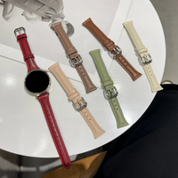 20mm 22mm Slim Leather strap For Samsung Galaxy watch 6/7/5 pro/4 Classic/active 2 sport bracelet Huawei watch GT 4-2-2e-3 band