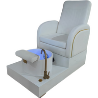 High-end Small Nail Salon Foot Pedicure Chair with Drawer Light and Customizable Color Resin Glass Basin