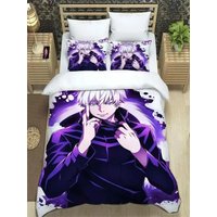 New Anime Jujutsu Kaisen Satoru Gojo Christmas Gift King Twin Double Child Bedding Set Microfiber or Polyester Duvet Cover Set