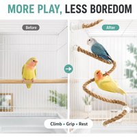 Bird Climbing Rope Perch Linen DIY Bendable Non Slip Grip Suction Cup Toy for Parrot Cage Training Daily Play Supplies