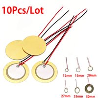 10pcs Piezoelectric Ceramic Wafer Plate 12/15/20/27/35/50mm Sounder with Wire for Arduino Projects Buzzer Loudspeaker