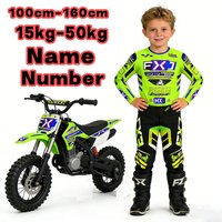 Odzież motocrossowa dla dzieci, koszulka i spodnie motocyklowe, odzież dziecięca, zestaw odzieży dla chłopców i dziewcząt, młodzieżowy zestaw MX, kombinezon wyścigowy z własnym numerem i imieniem.