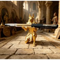 Vintage Figurine Pen Holder 3D Printed Egyptian God Statue Desktop Organizer Creative Desk Decor Storage Rack for Office