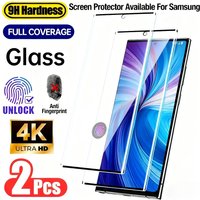 2Pcs Full Cover Tempered Glass for Samsung Galaxy S25 S24 S23 Ultra S22 S21 S20 Plus S23 S24 S25 FEUltra Clear Screen Protector