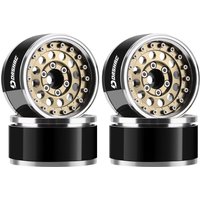 DashRC 1.9" Beadlock Wheels Aluminum Alloy Negative Offset Rims 4PCS for 1/10 RC Crawler SCX10 TRX4 TRX6