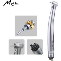 Myriko LED Dental High Speed Handpiece Triple Water Spray 2/4 Holes Standard Torque Head Push Button Dentist Equipment Tools