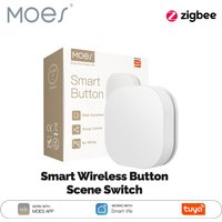 MOES Tuya ZigBee Smart Key Switch Wireless Remote Control Key Controller Multi-scene Linkage Smart Switch Battery Powered