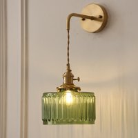 Vintage Elegance Adjustable Glass Pendant with Adjustable Wire Minimalist Led Wall Lamps with Brass Socket for Home Decor
