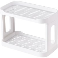 Double Layer Desk Organizers Rack Convenient White Organizers Storage Rack with 2 Layer For Kitchen Bathroom