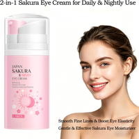 LAIKOU Japan Sakura Day Night Eye Cream Sakura Extract Refreshing Hydrating Smooth Fine Lines Improve Under Eye Elasticity