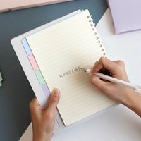 Soft A5 Binder Notebook Refillable with Pastel Index Divider Loose Leaf Notebook Removable Pastel Color A5 Notepad
