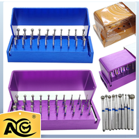 30Pcs/Set AG Aluminium Dental Burs Kit With Holder Burs For High Speed Handpiece Turbine Burs Disinfection Box Dentist Tool