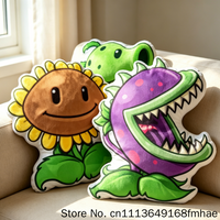 Plants Vs Zombies Peashooter Plush Pillow Cushion Game Merchandise Soft Decorative Pillow For Home Sofa Car Game Lovers