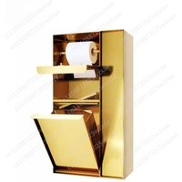 Stainless steel toilet trash can niche embedded hidden toilet brush rack tile niche cabinet