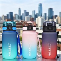 500ML High Aesthetic Frosted Gradient Water Cup, Lightweight Leak Proof Durable Reusable Large Capacity Bottle, Student