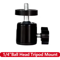1/4" Swivel Mini Ball Head Tripod Mount Adapter for GoPro 13 12 11 10 9 Insta360 DSLR Camera Camcorder Light Bracket Accessories