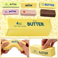 Soft Silicone Food Squishy Toy Butter Chocolate Block Slow Rebound Squeeze Toy Anxiety Relief Sensory Fidget Toy for Adults Gift