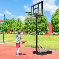 Freestanding Basketball Hoop and Stand,Outdoor Basketball System,Adjustable Height 230 to 305 cm,110x70cm Panel for Children Ad
