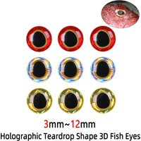 100pcs Holographic Teardrop 3D Fish Eyes Saltwater Streamer Flies Tying Material Jigs Craft Dolls Eyes Fishing Jig Lure Making