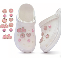 Matching Croc Charms Set for Mom& Daughter,BFF,Couple Pink Rose Heart Pearl Shoe Charms Sweet Aesthetic Decor for Clogs Sandals