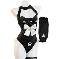 AniLV Anime Cat Girl Maid Uniform Cute Cat's Paw Bow Bodysuit Outfits Cosplay Costumes