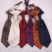 New Pasiley Neck Ties Men's Solid White Black Vest Ascots Ties Formal Dress Suit Banquet Cravat Wedding Party Oversized Neckties