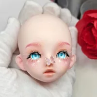 New 1/6 Bjd Fairy Mermaid Head with Makeup Head 28cm Baby Doll Accessories Elf Doll Head Girls Dress Up Toys