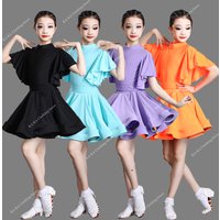 Professional Latin Dance Dress Girls Children Ballroom Dancing Dresses Rumba Cha Cha Samba Practice Dress Latin Performance