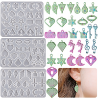 1Pcs Earring Pendants Epoxy Resin Silicone Mold Mixed Style Jewelry Making Casting Molds for DIY Keychain Earring Pendant Mould
