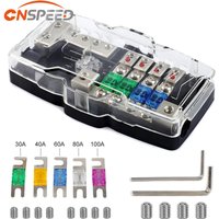 CNSPEED Marine 4 Circuit Fuse Box Holder 12v-24v Fuse Power Distribution Block Ground Bus For Car Camper RV Caravan Truck Boat