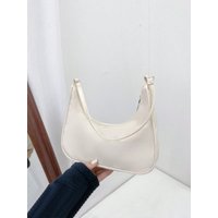 Minimalist Fashion Oxford Cloth Shoulder Bag Solid Color Zipper Underarm Bag for Students Suitable for Daily Campus Life