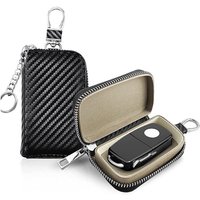 Faraday Key Bag RFID Signal Blocking Car Key Fob Case Anti-Theft Anti-Hacking Signal Blocker Pouch Carbon Fiber Auto Accessories