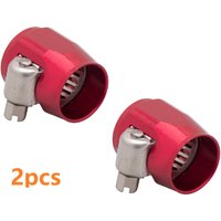 2pcs Hose Clamp AN4 AN6 AN8 AN10 End Fuel Pipe Clip Oil Water Tube Hose Fittings Finisher Clamps Hex Finishers RED BLUE BLACK