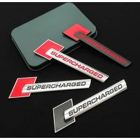 3D Metal Logo Supercharged Emblem Car Fender Badge Trunk Decal For A3 A4 A6 A7 S3 S6 S4 S5 Supercharged Sticker Accessories